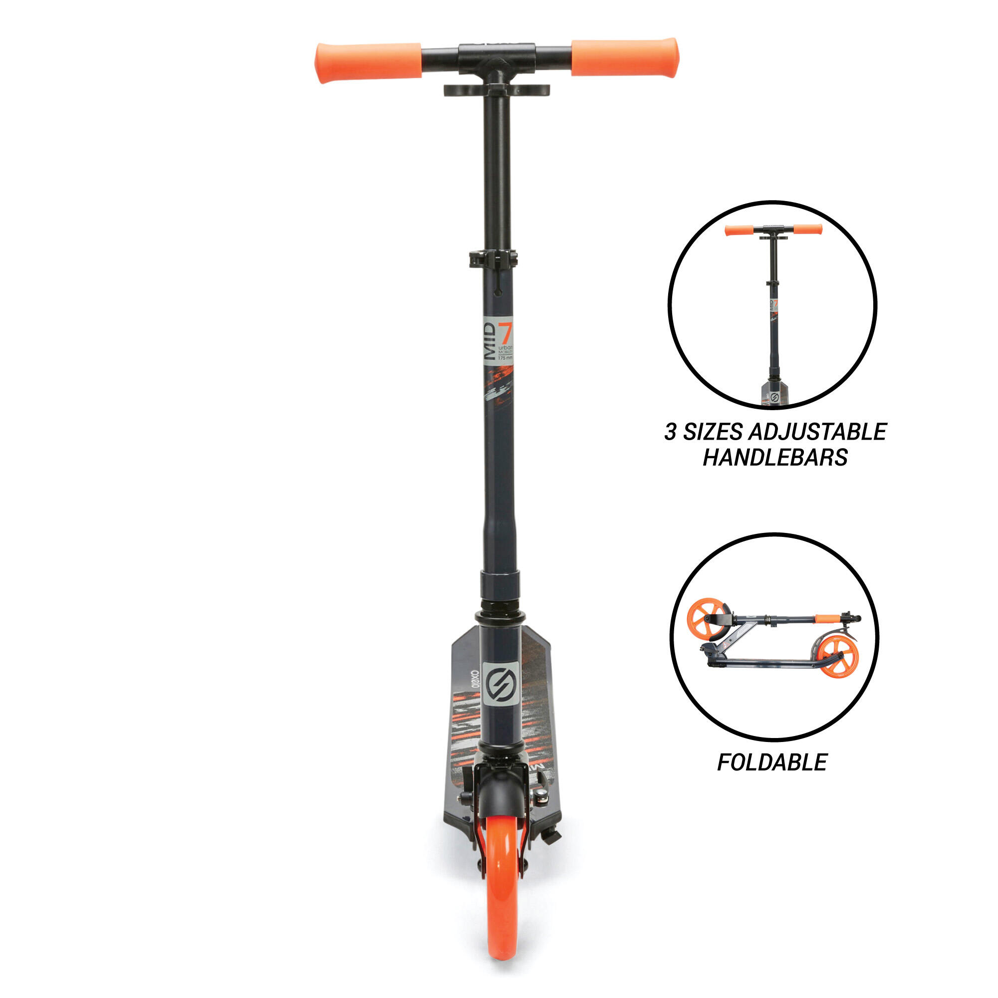 Kids' Scooter with Stand - Mid 7 Orange - OXELO