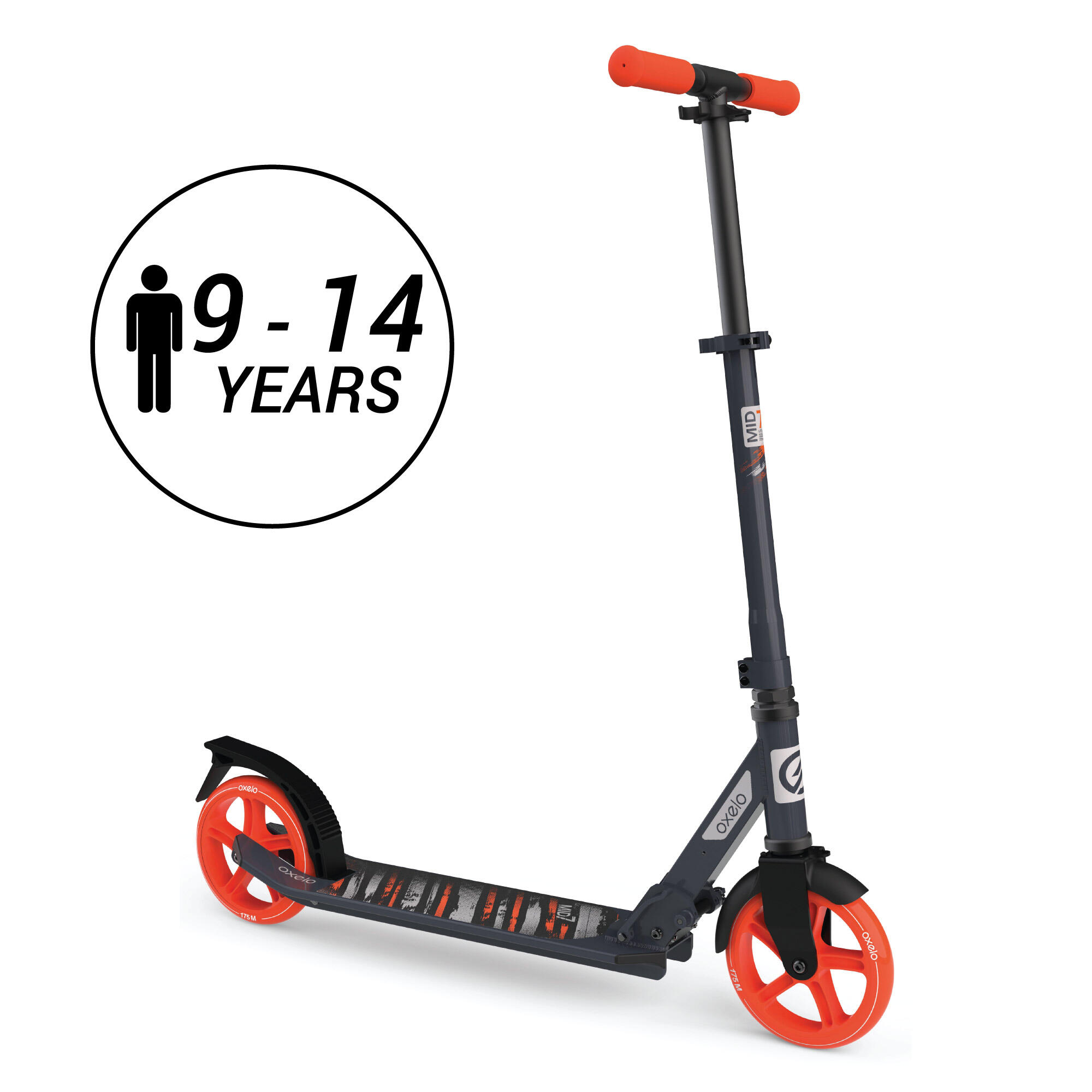 Kids' Scooter with Stand - Mid 7 Orange - OXELO