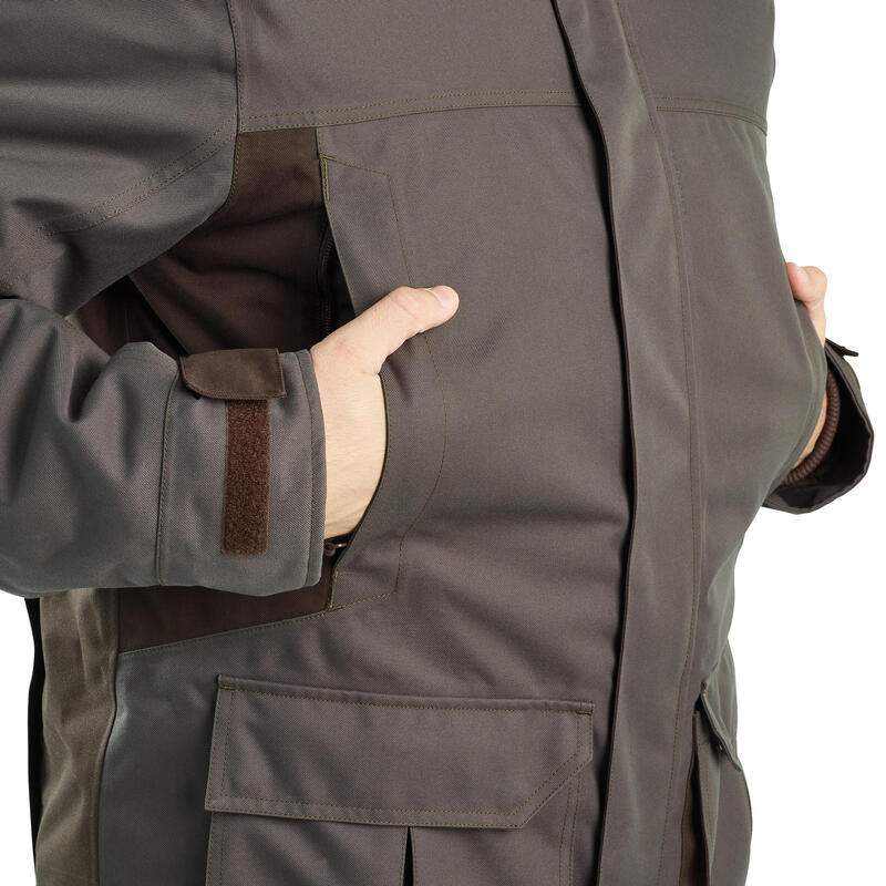 Chaqueta Caza Solognac 500 Adulto Verde Impermeable Cálida -15ºC Guata Polar