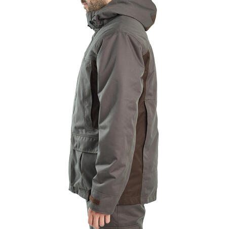 Куртка 500 для полювання водонепроникна тепла зелена