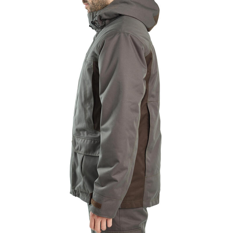 VESTE CHASSE IMPERMÉABLE CHAUDE 500 VERTE