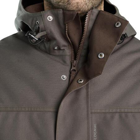 Zelena topla i vodootporna jakna za lov 500