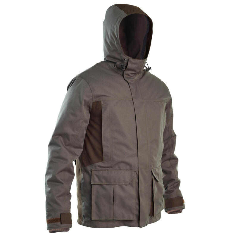 VESTE CHASSE IMPERMÉABLE CHAUDE 500 VERTE