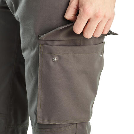 Zelene vodootporne tople pantalone za lov 500