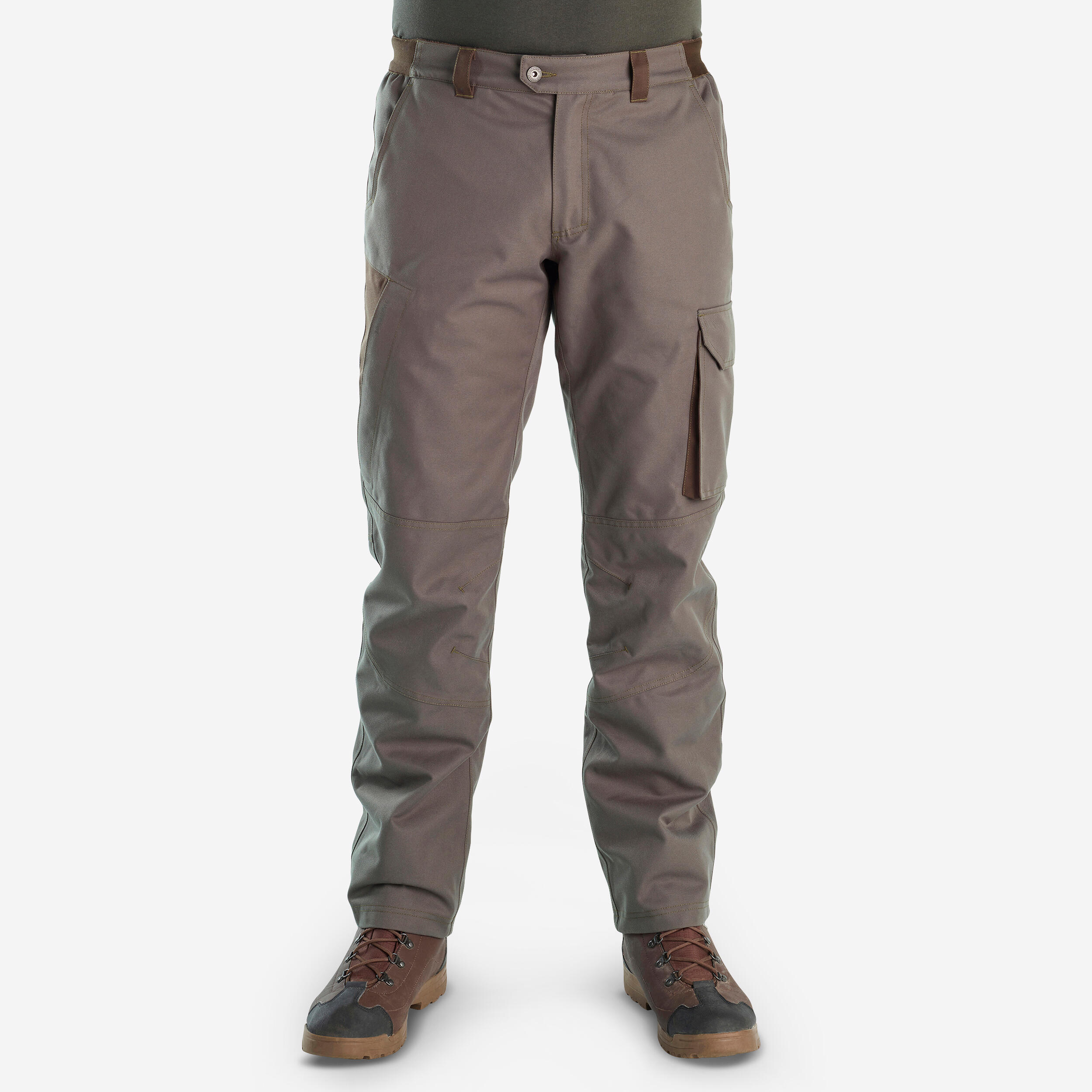 Hunting Warm Waterproof Pants - 500 Green - Black olive, Deep