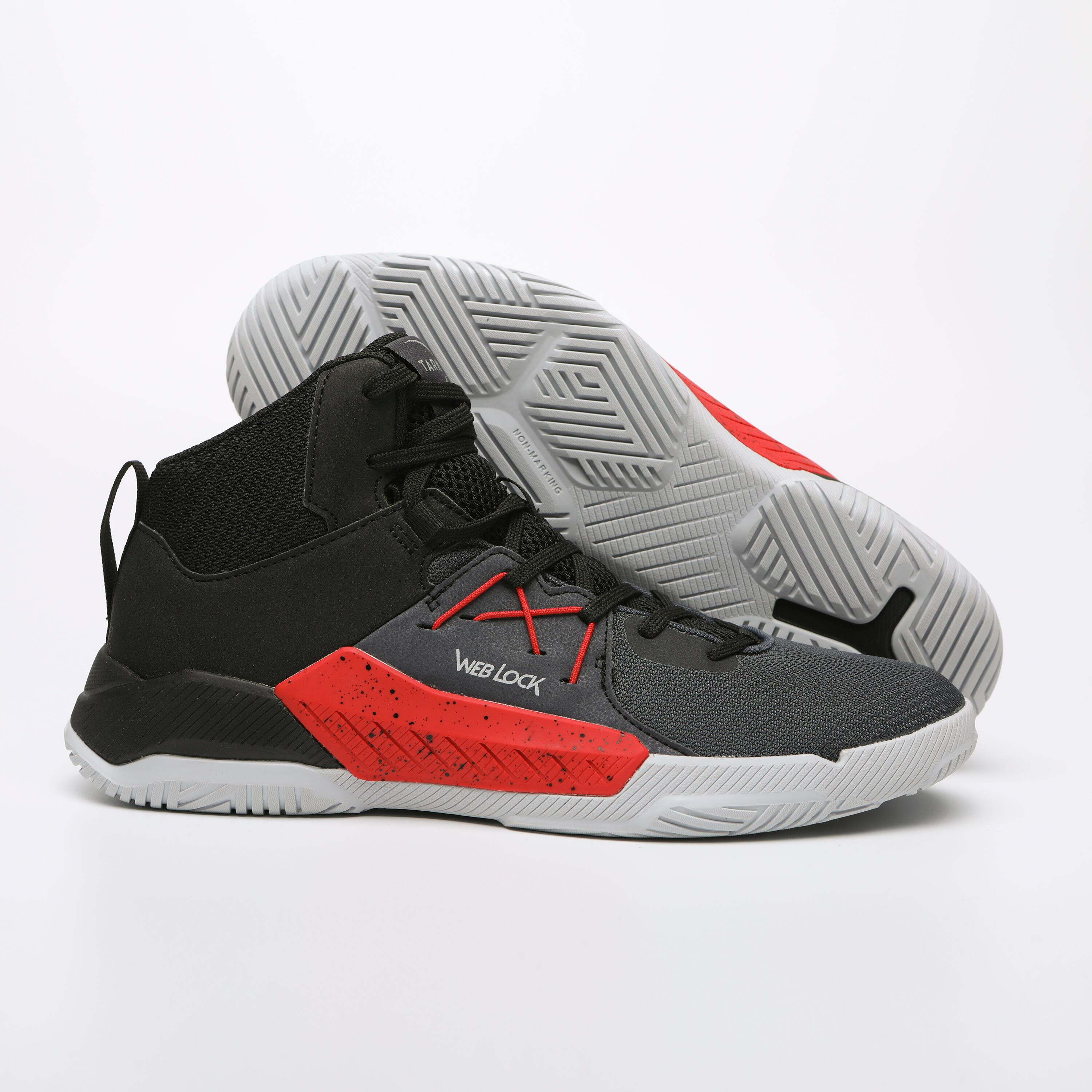 Men s Women s Beginner Basketball Shoes Protect 100 Black Red