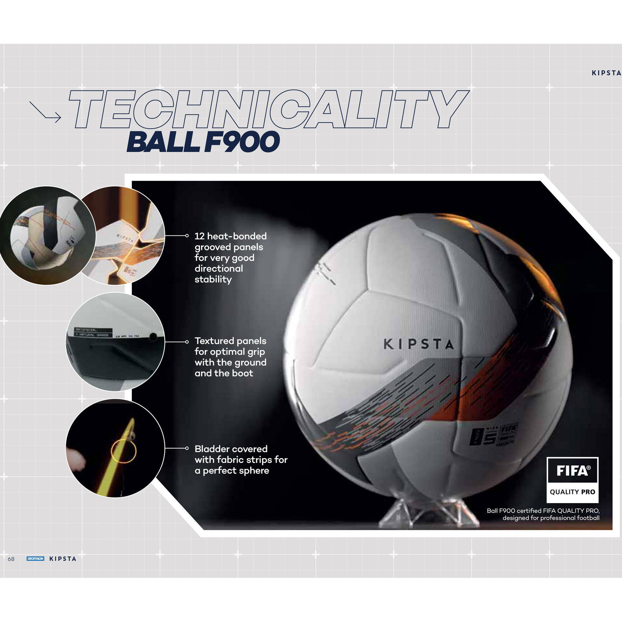 Football Ball FIFA Pro Size 5 F900 White -  1