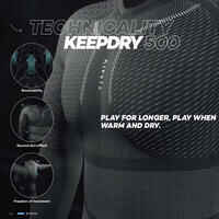 Camiseta térmica fútbol manga larga Adulto Kipsta Keepdry 500 negro
