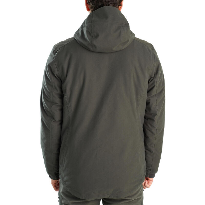 Jagd-Regenjacke 900 warm geräuscharm grün 