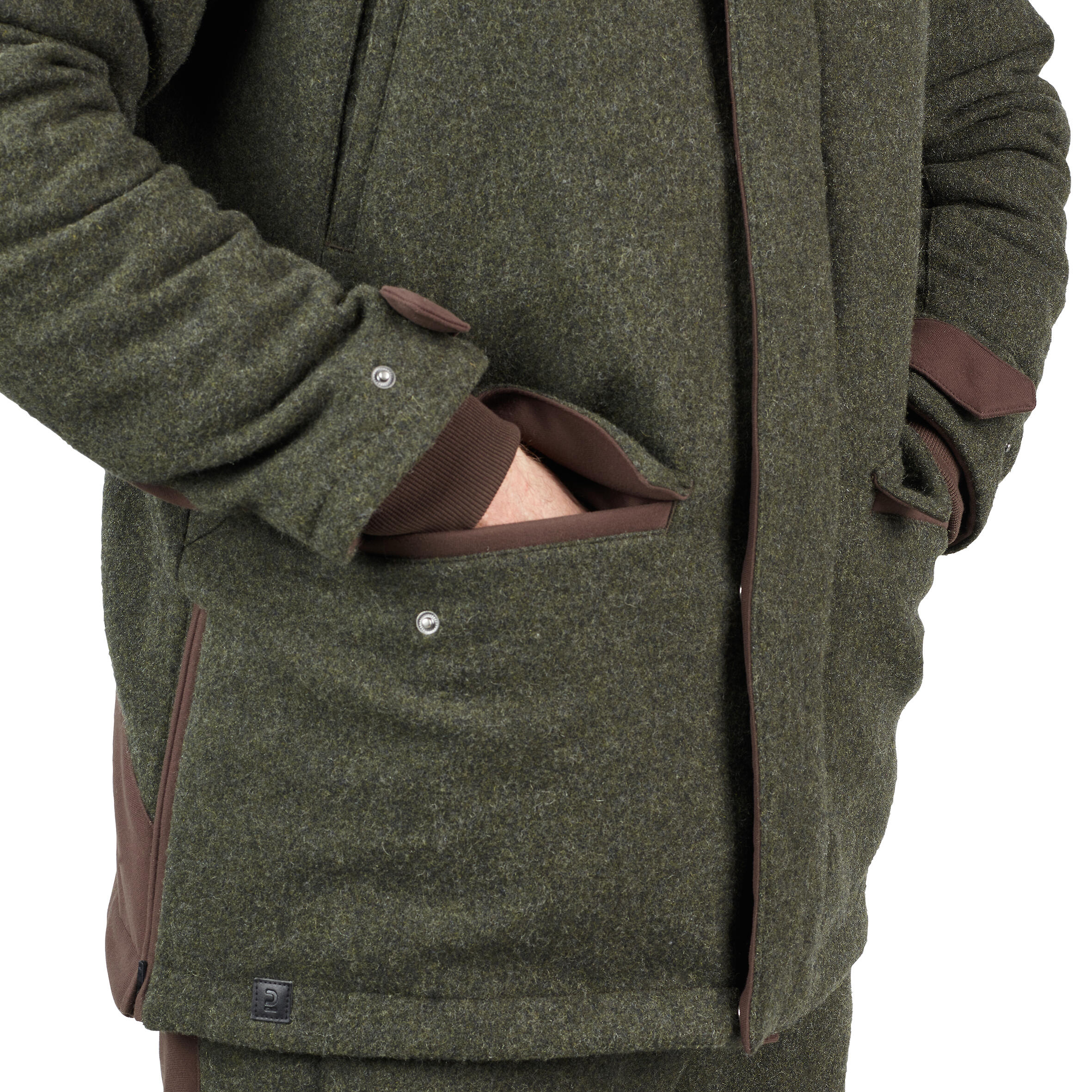 HUNTING WARM LODEN WOOL SILENT JACKET 900 GREEN | Decathlon
