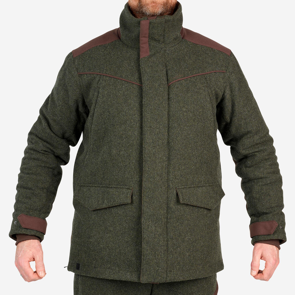 Jagdjacke 900 Loden warm geräuscharm grün 