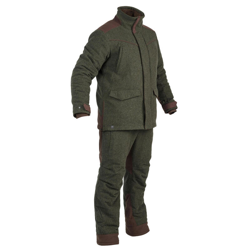 Jachetă 900 din lână călduroasă verde Bărbați    
