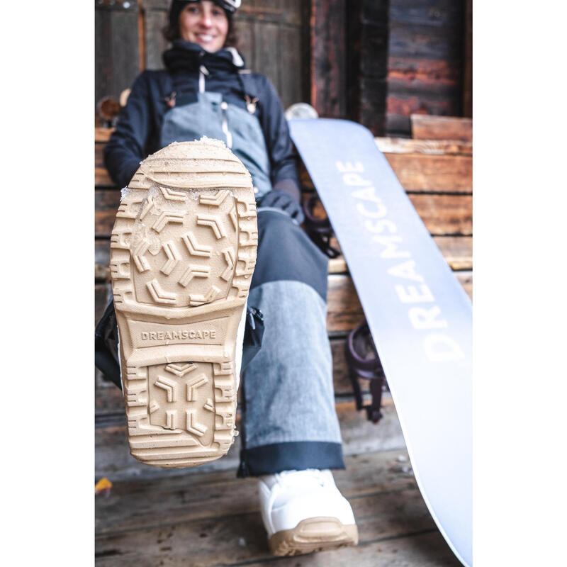 Botas de snowboard mulher hybrid, flex médio - Endzone branco
