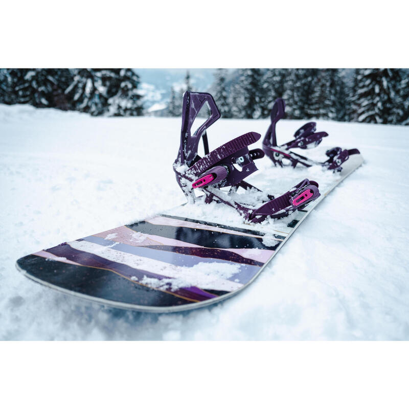 Fixations de snowboard piste / hors-piste, femme Serenity 100 violettes