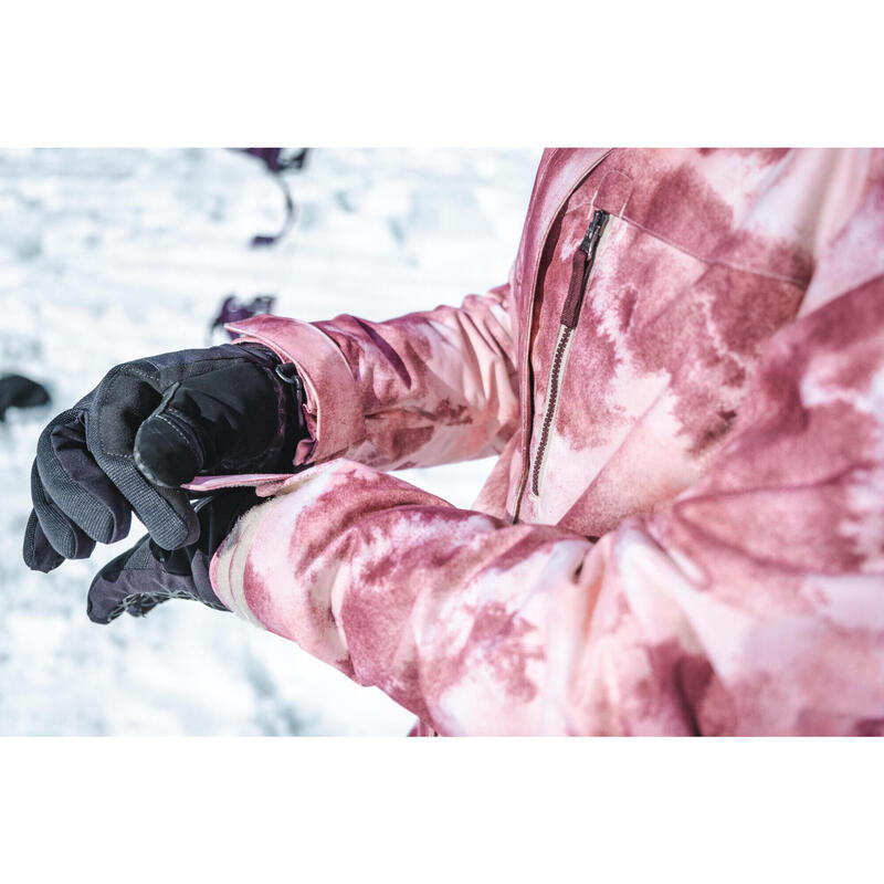 Casaco de Snowboard Mulher SNB 100 Estampado Rosa