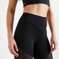 Women's Cardio Fitness High-Waisted Bimaterial Leggings - Black