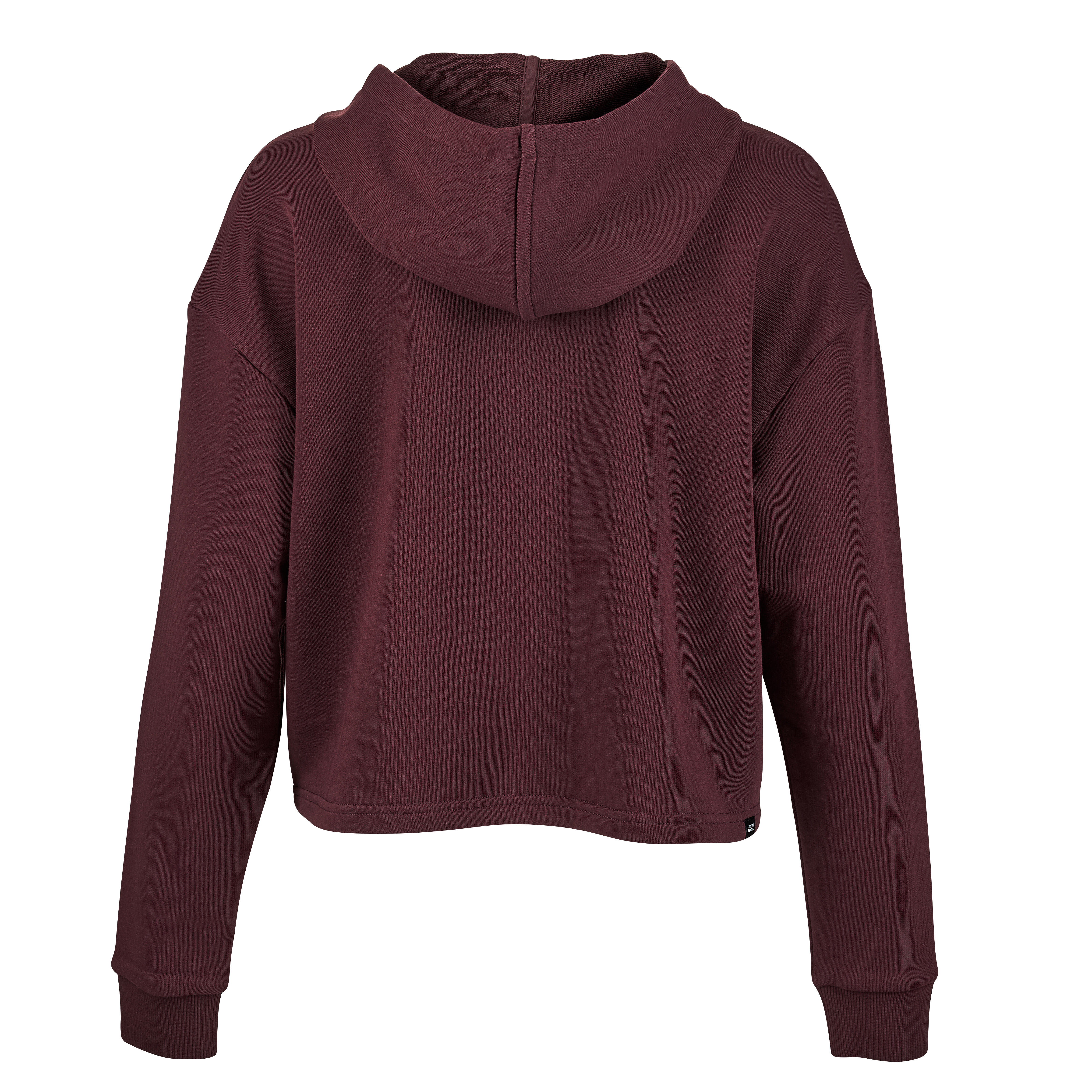 Women's straight round-neck hooded sweatshirt - burgundy