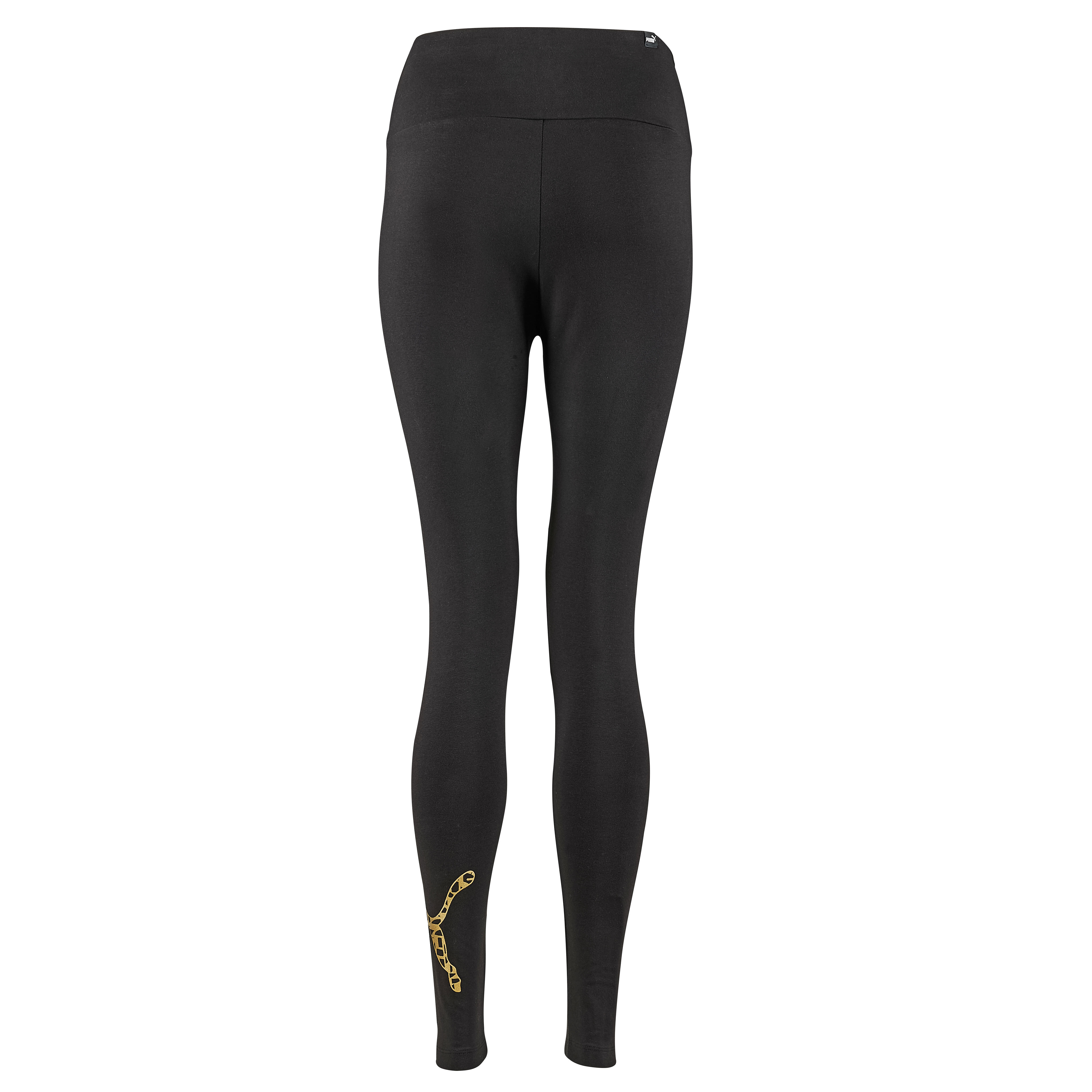 Cotton Fitness Leggings - Black/Gold 