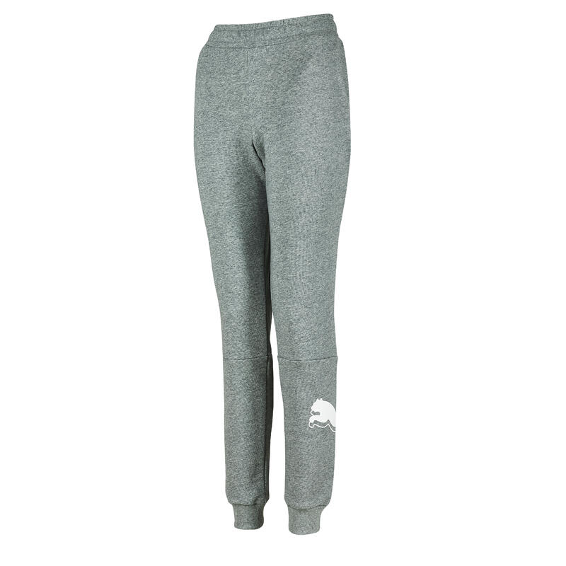 Pantalon jogging fitness femme coton majoritaire coupe droite - gris