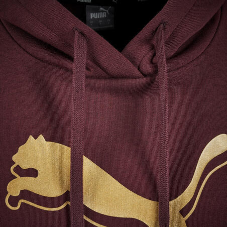 ТОЛСТОВКА С КАПЮШОНОМ КОРОТКАЯ БОРДОВАЯ С ЗОЛОТИСТЫМ ЛОГОТИПОМ PUMA