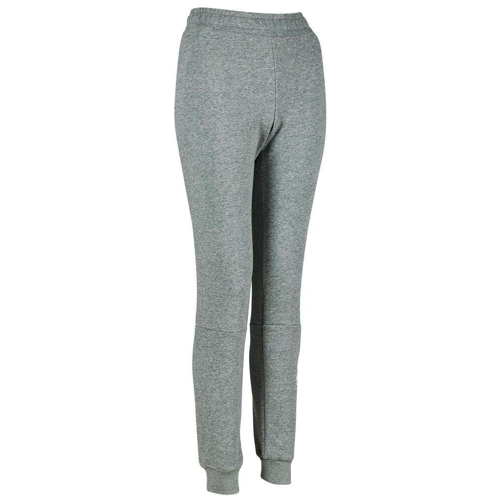 Women's Fitness Majority Cotton Straight-Cut Jogging Bottoms - Grey