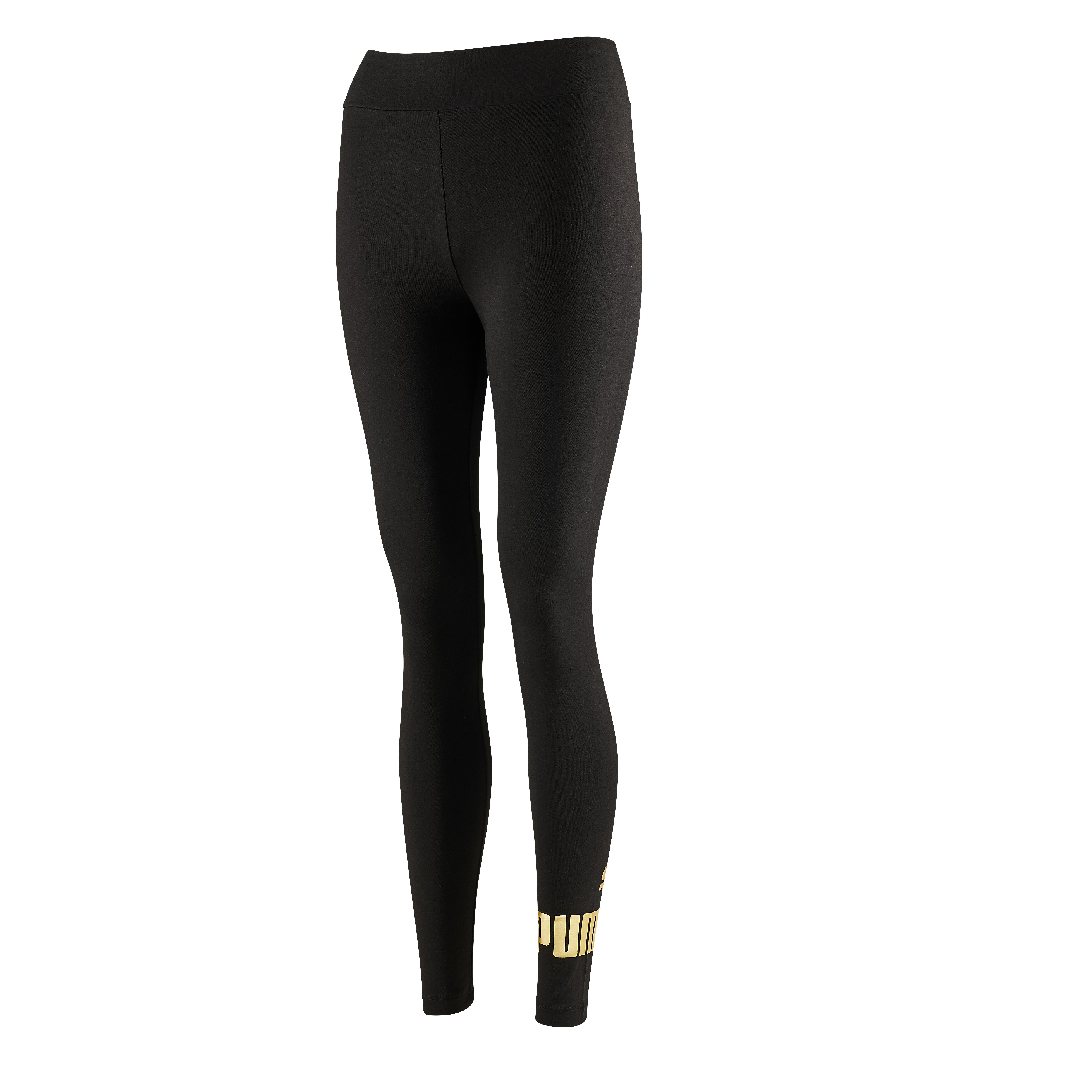 Cotton Fitness Leggings with Gold Logo 