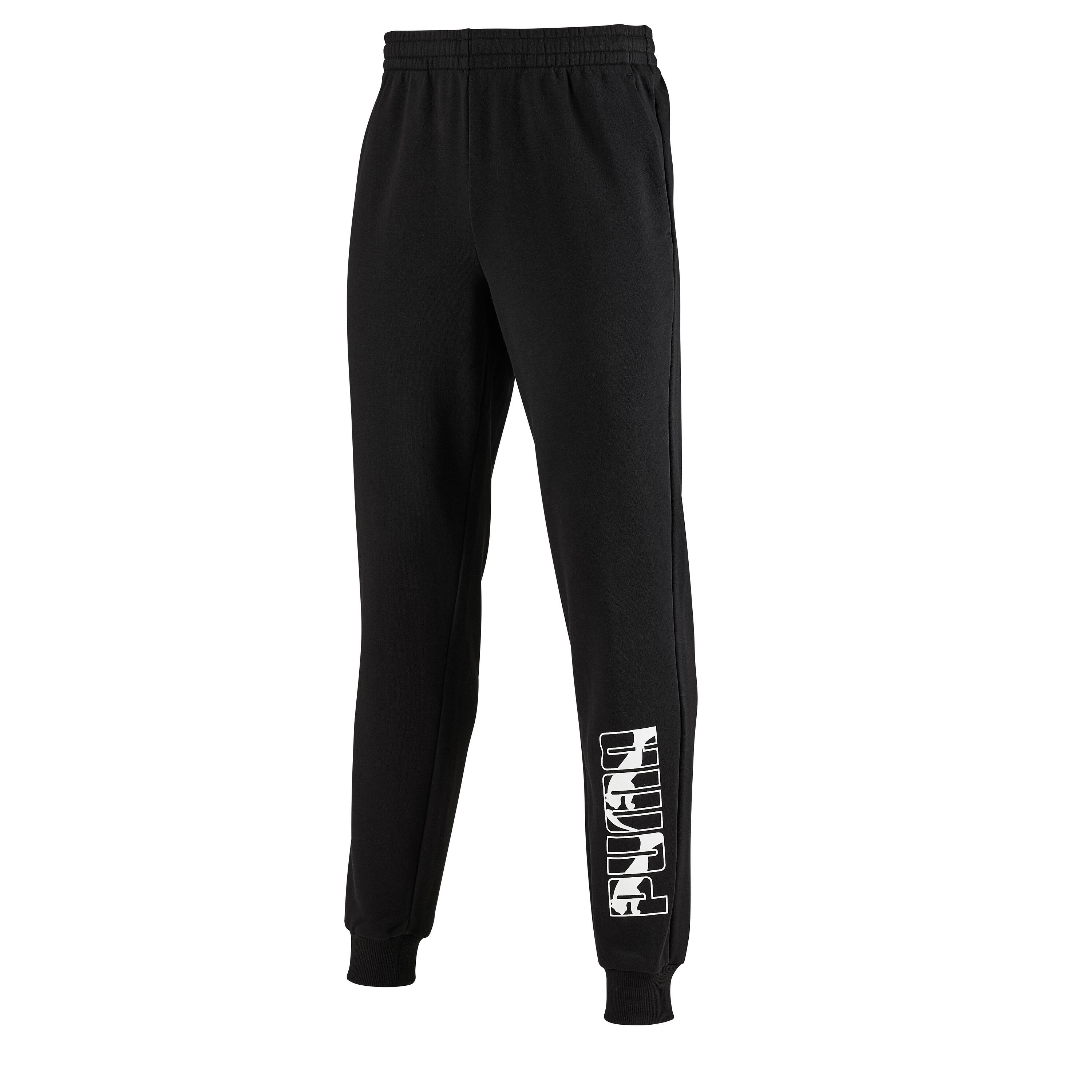 Men's Fitness Majority Cotton Slim Jogging Bottoms - Black Logo 6/7
