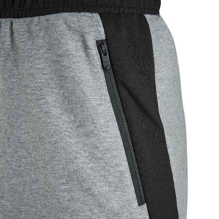 Shorts Fitness gerade Baumwolle mit RV-Tasche Herren grau 