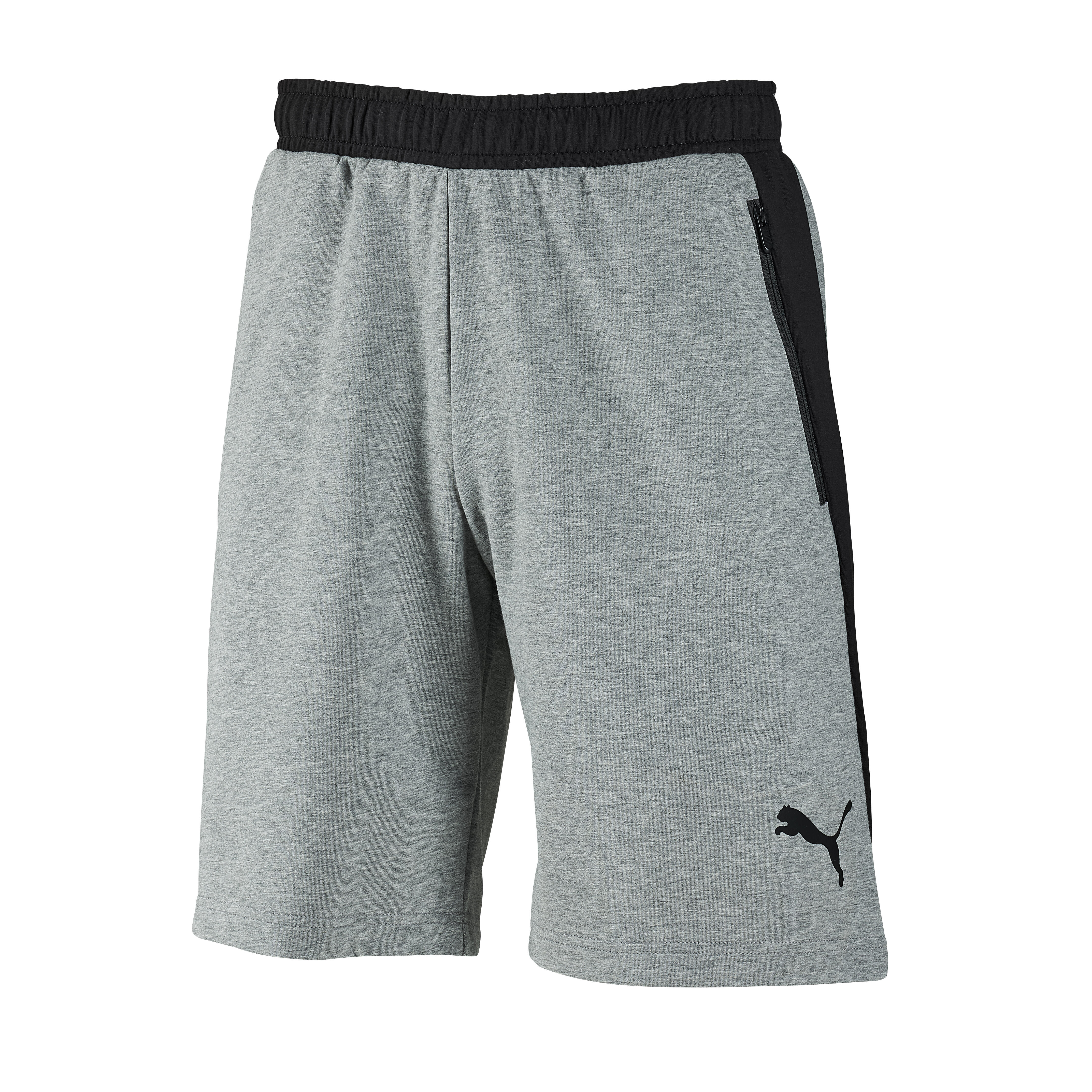 Pantaloncini uomo fitness Puma misto cotone grigi PUMA | DECATHLON