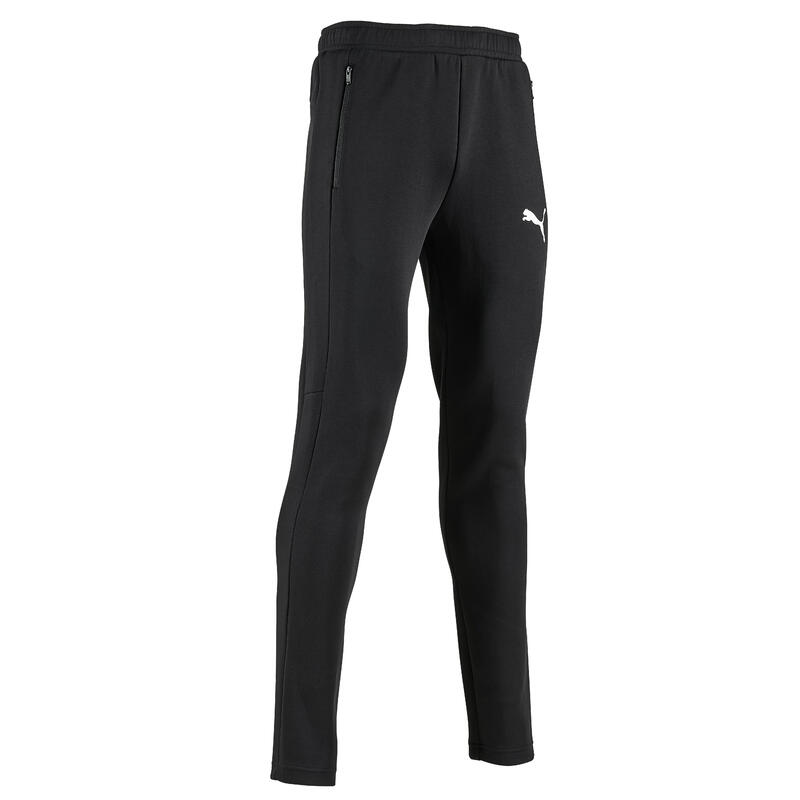 Pantalon jogging fitness homme coton majoritaire ajusté - noir