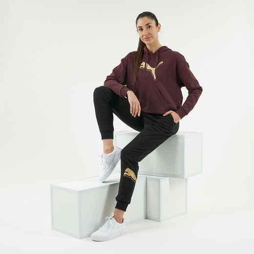 
      Women's Straight-Cut Crew Neck Hoodie - Burgundy
  