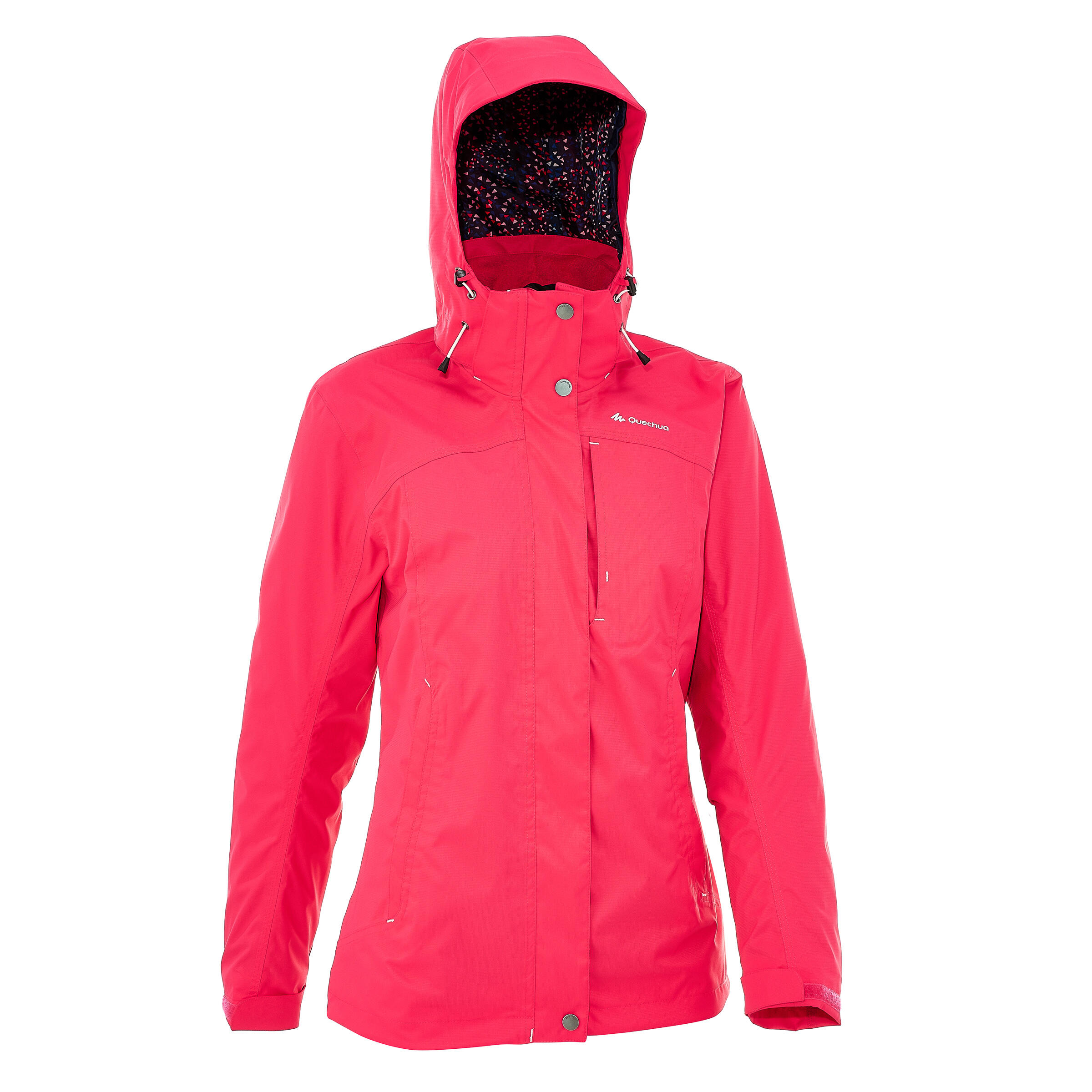 Arpenaz 300 women's waterproof walking rain jacket - Raspberry pink 2/18