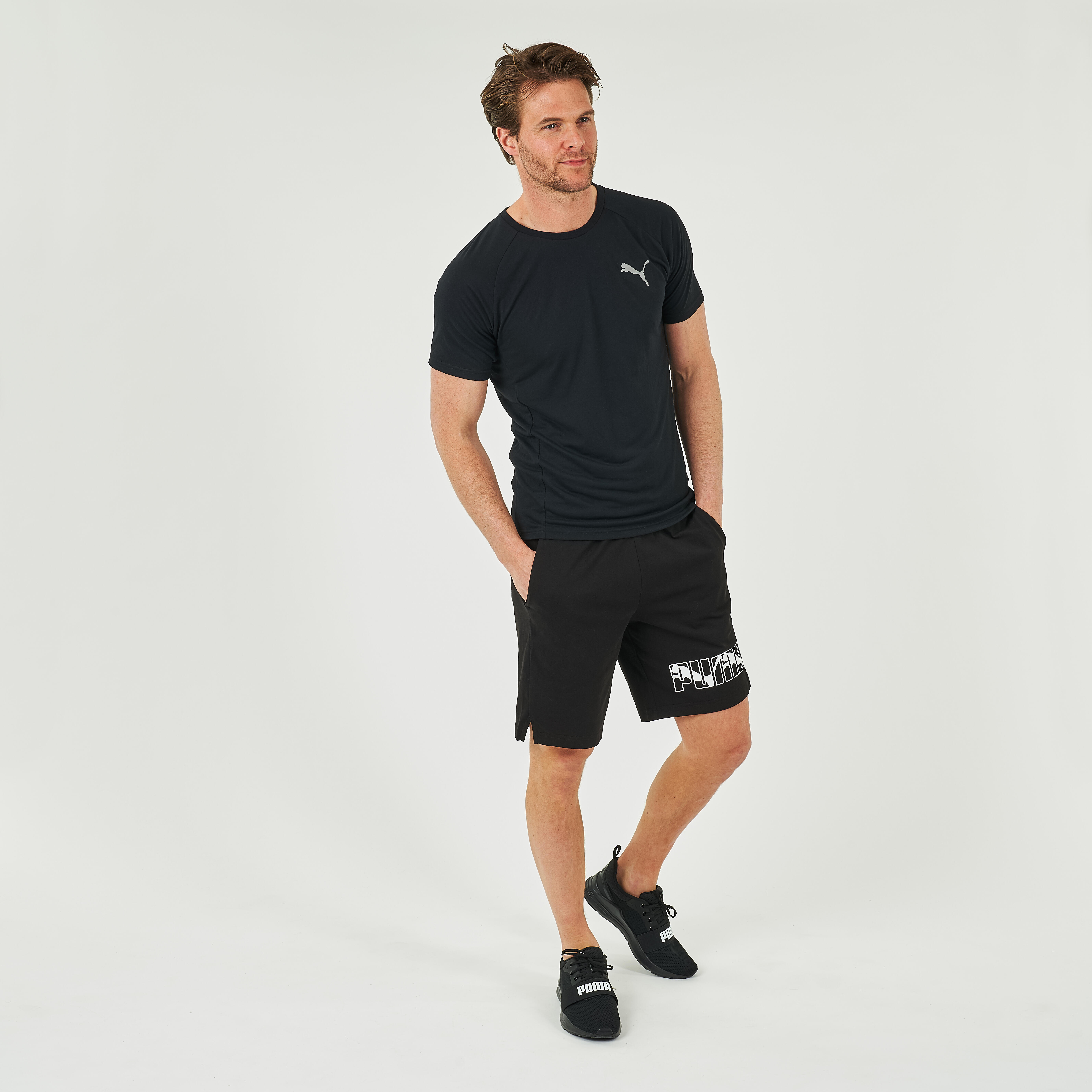 T-shirt uomo fitness Puma regular sintetica nera PUMA | DECATHLON