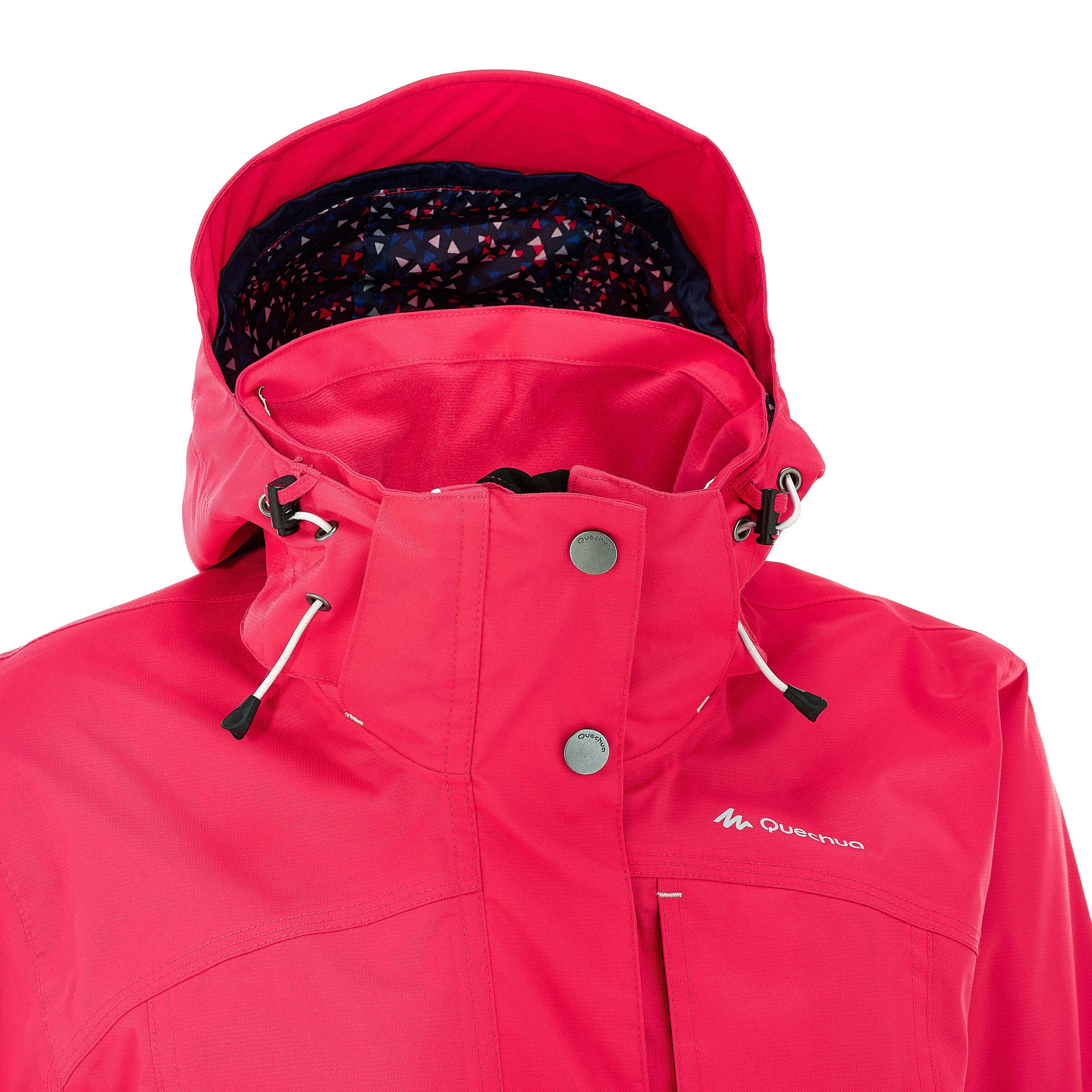 Arpenaz 300 women's waterproof walking rain jacket - Raspberry pink 9/18