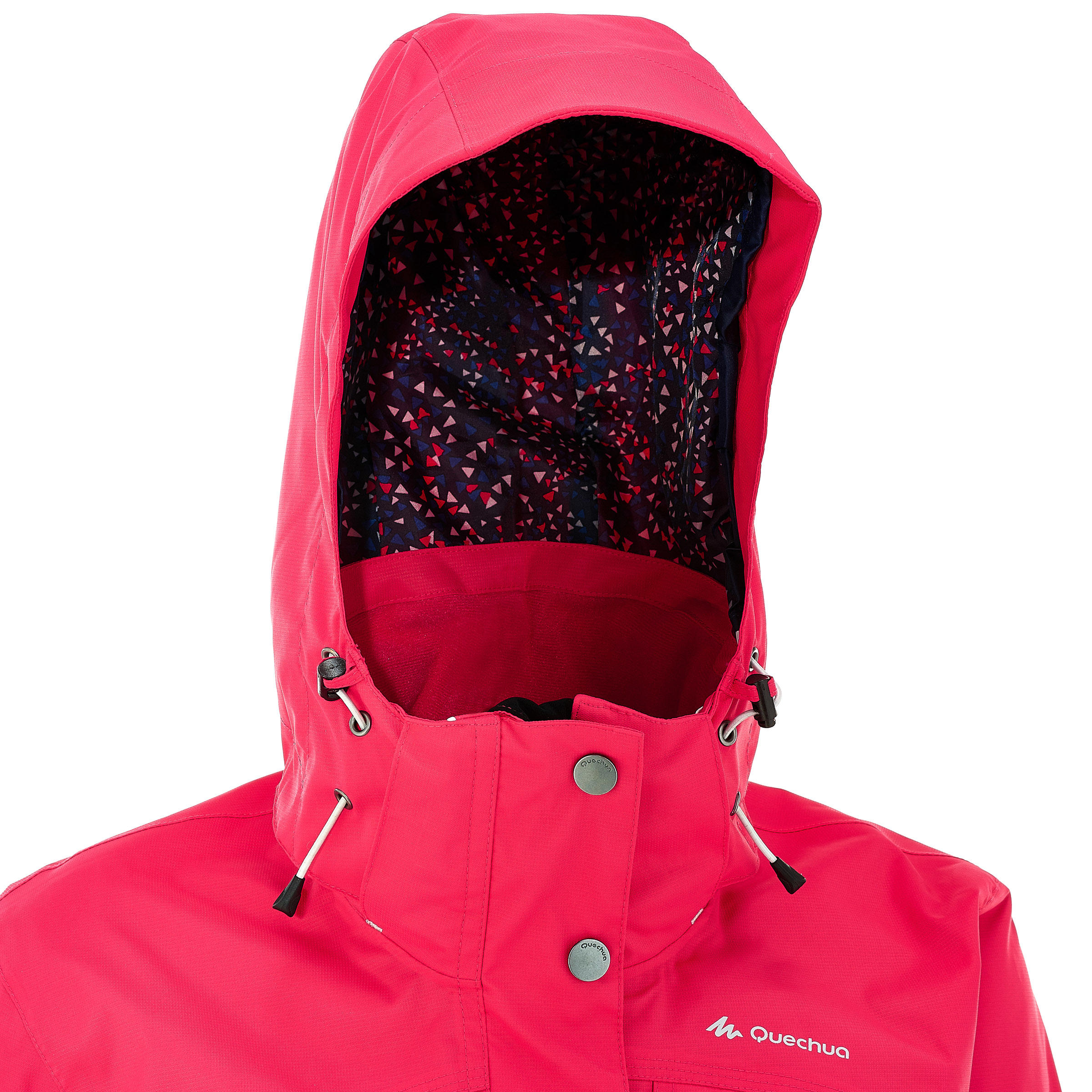 Arpenaz 300 women's waterproof walking rain jacket - Raspberry pink 8/18