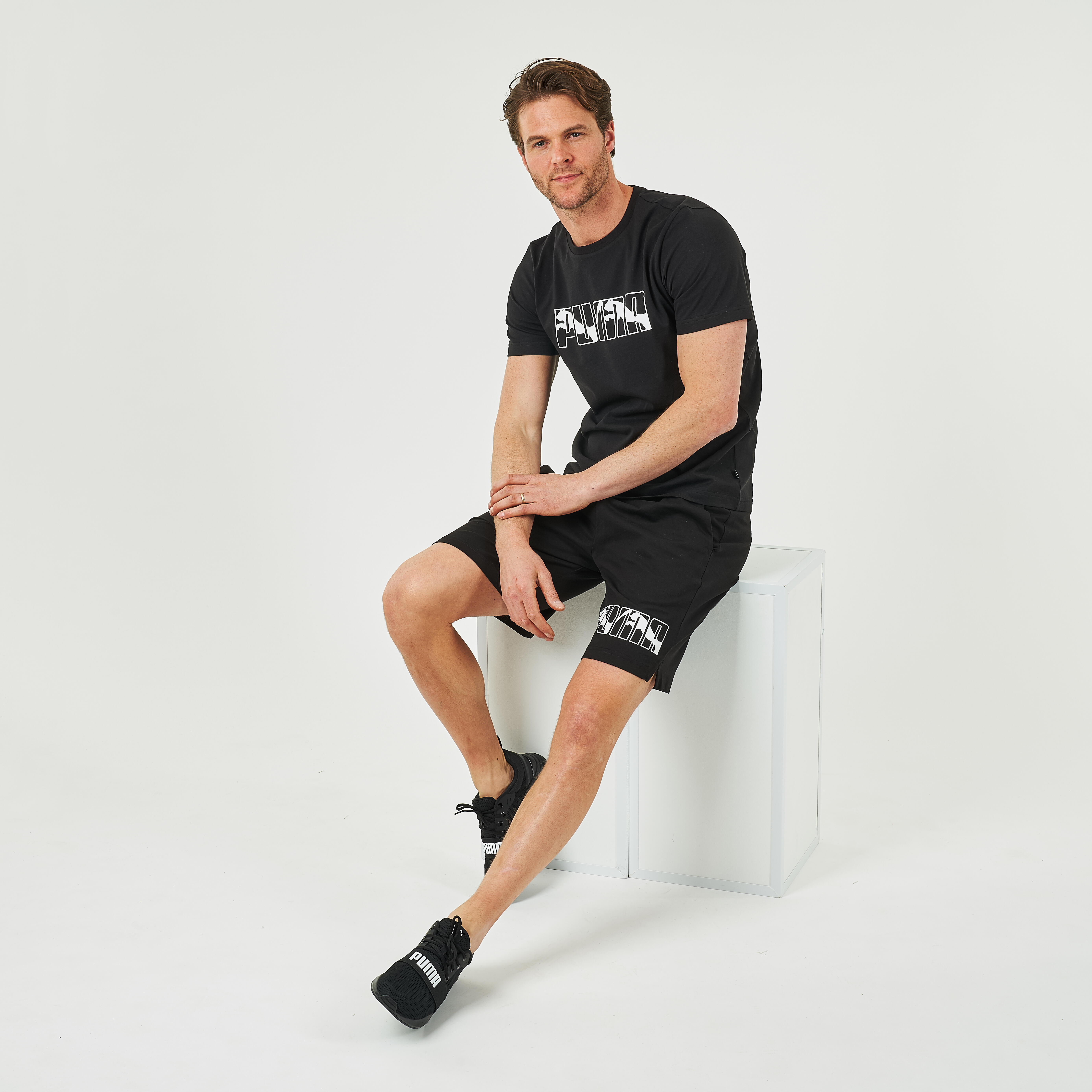 Pantalon corto short Puma hombre fitness algodón negro PUMA | Decathlon