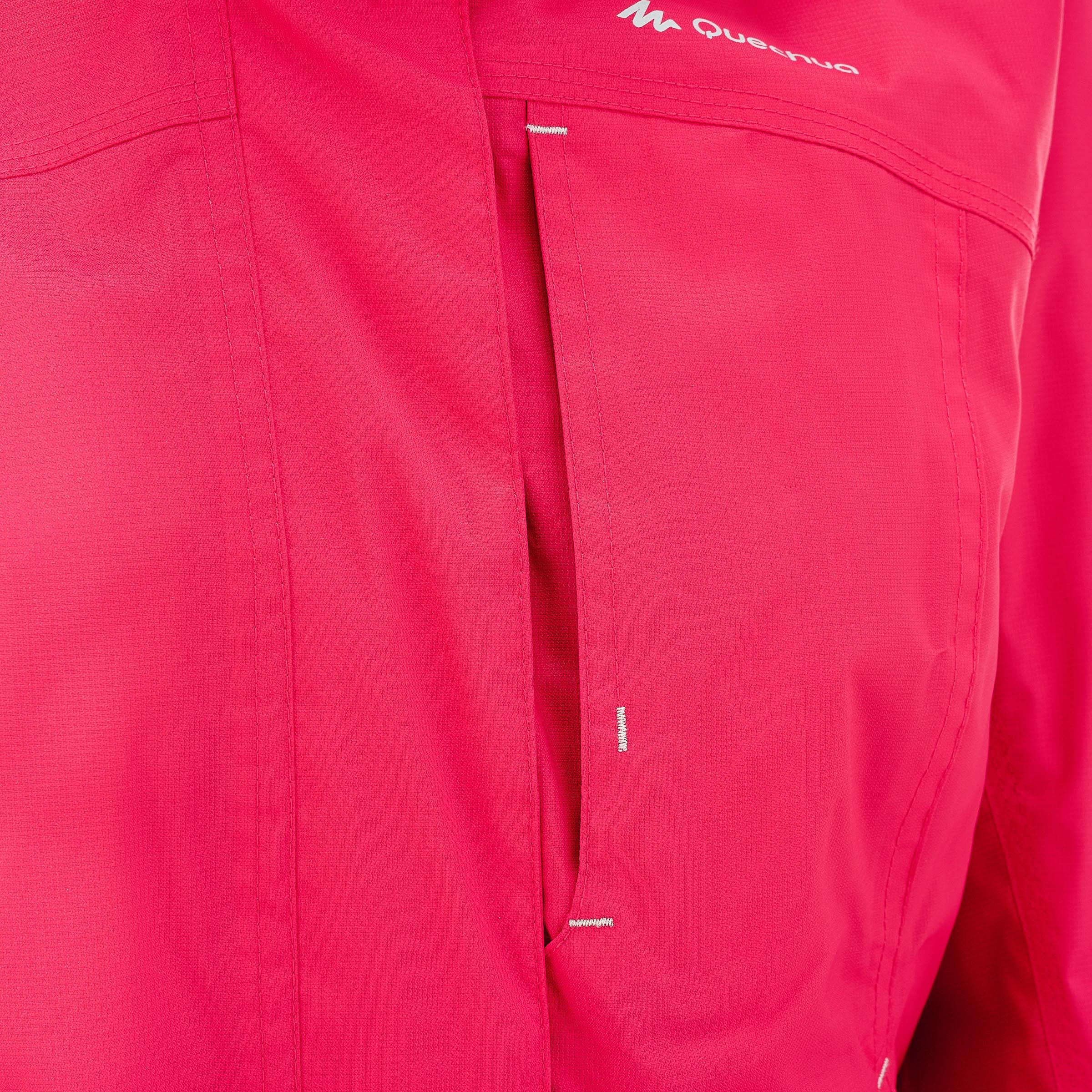 Arpenaz 300 women's waterproof walking rain jacket - Raspberry pink 13/18