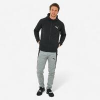 Sweat zippé à capuche col zippé droit homme avec poche - noir