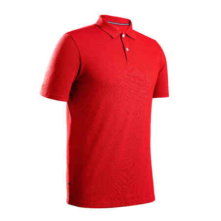 Men's golf short-sleeved polo shirt MW500 red