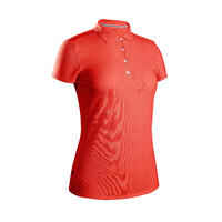 Women's golf short-sleeved polo shirt MW500 strawberry pink