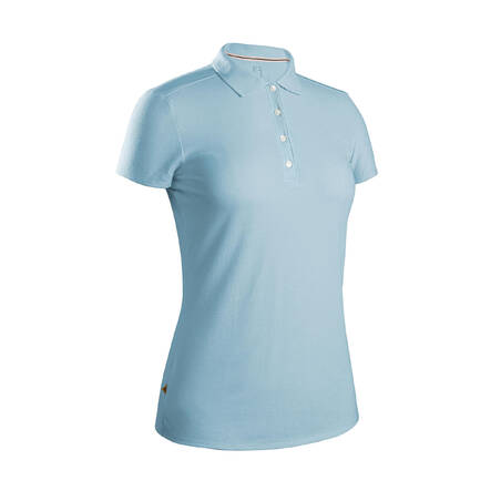Women's golf short-sleeved polo shirt MW500 sky blue