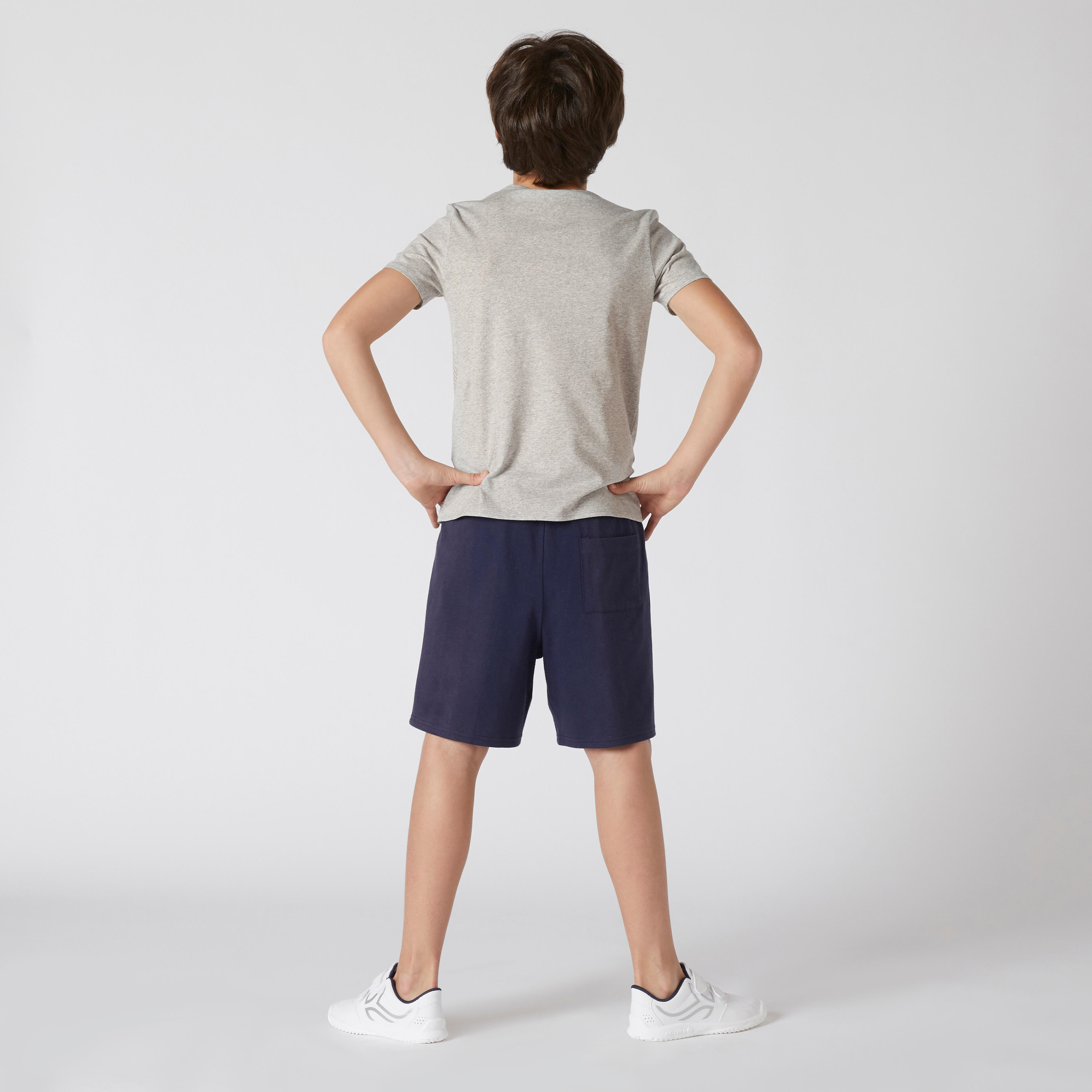 Kids' Gym Shorts 100 Navy Blue Navy blue Domyos Decathlon