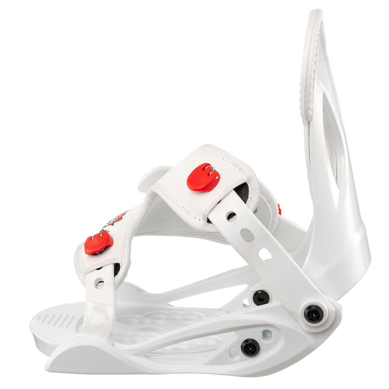 兒童快扣單板滑雪板固定器 XS 號－白色及紅色