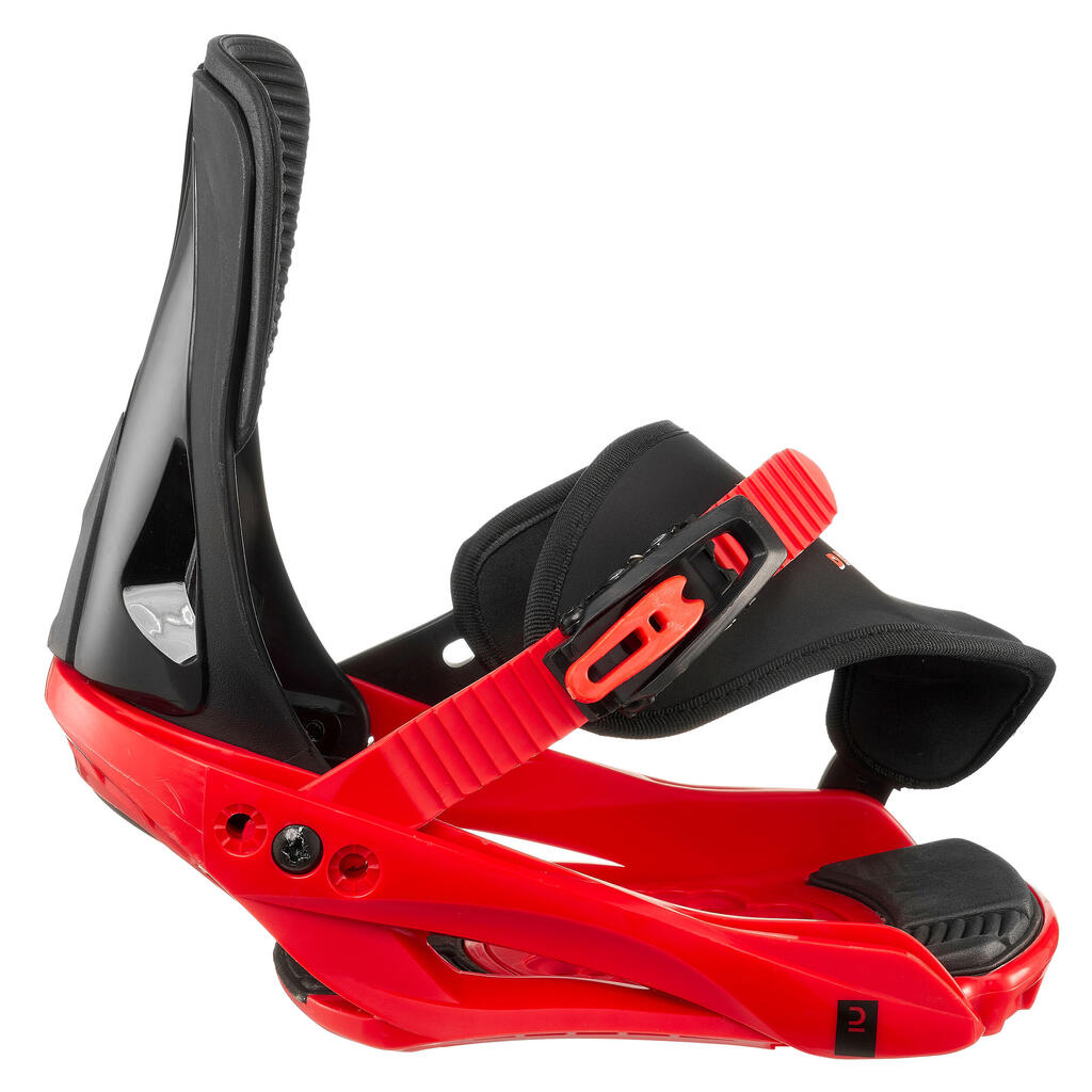 Snowboardbindung Kinder Schnellverschluss - Faky S schwarz/rot 