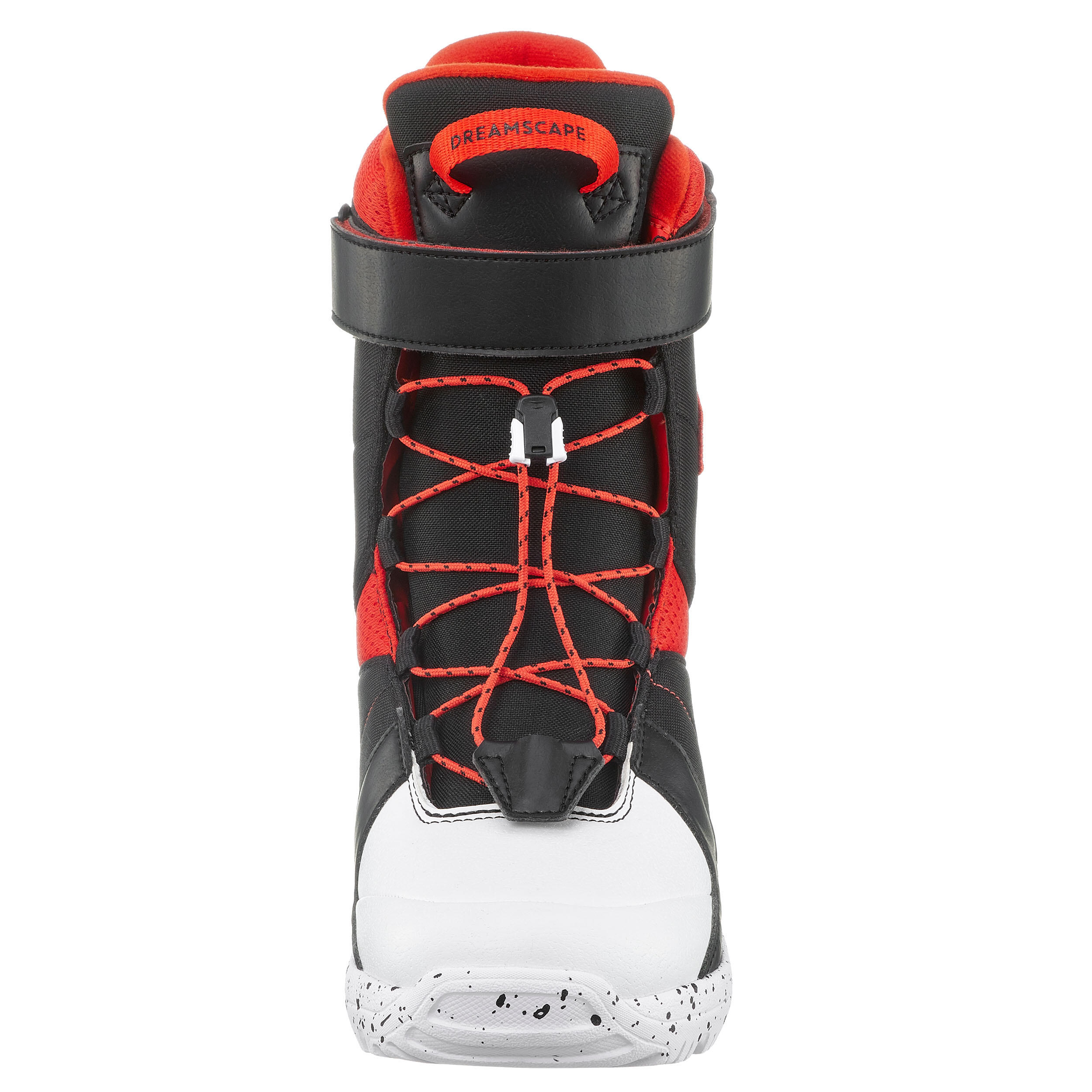 Kids’ Snowboarding Boots – Indy 100 - Black, Vermilion - Dreamscape