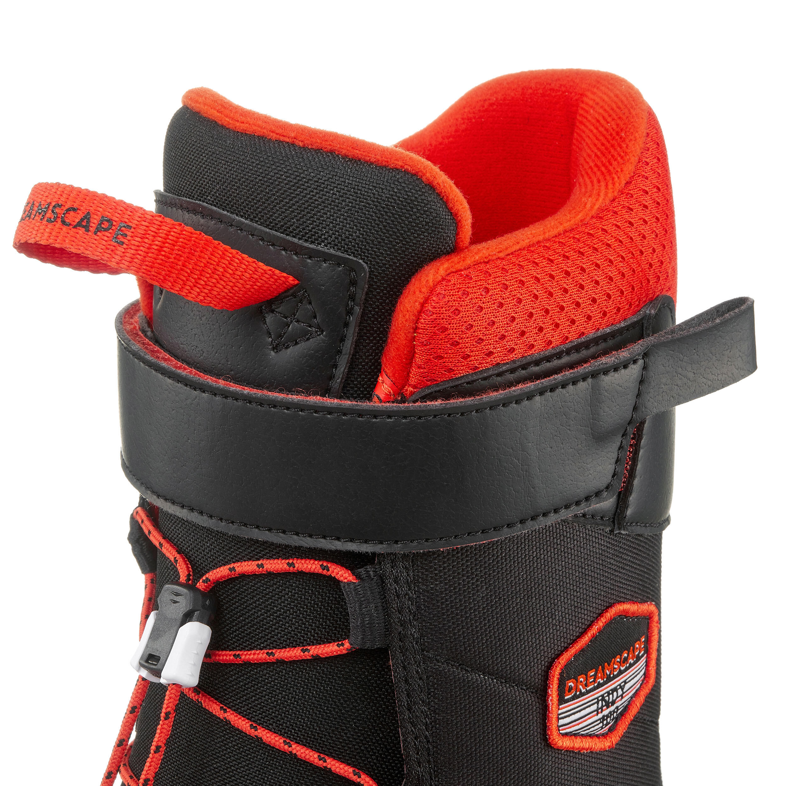 Kids’ Snowboarding Boots – Indy 100 - Black, Vermilion - Dreamscape