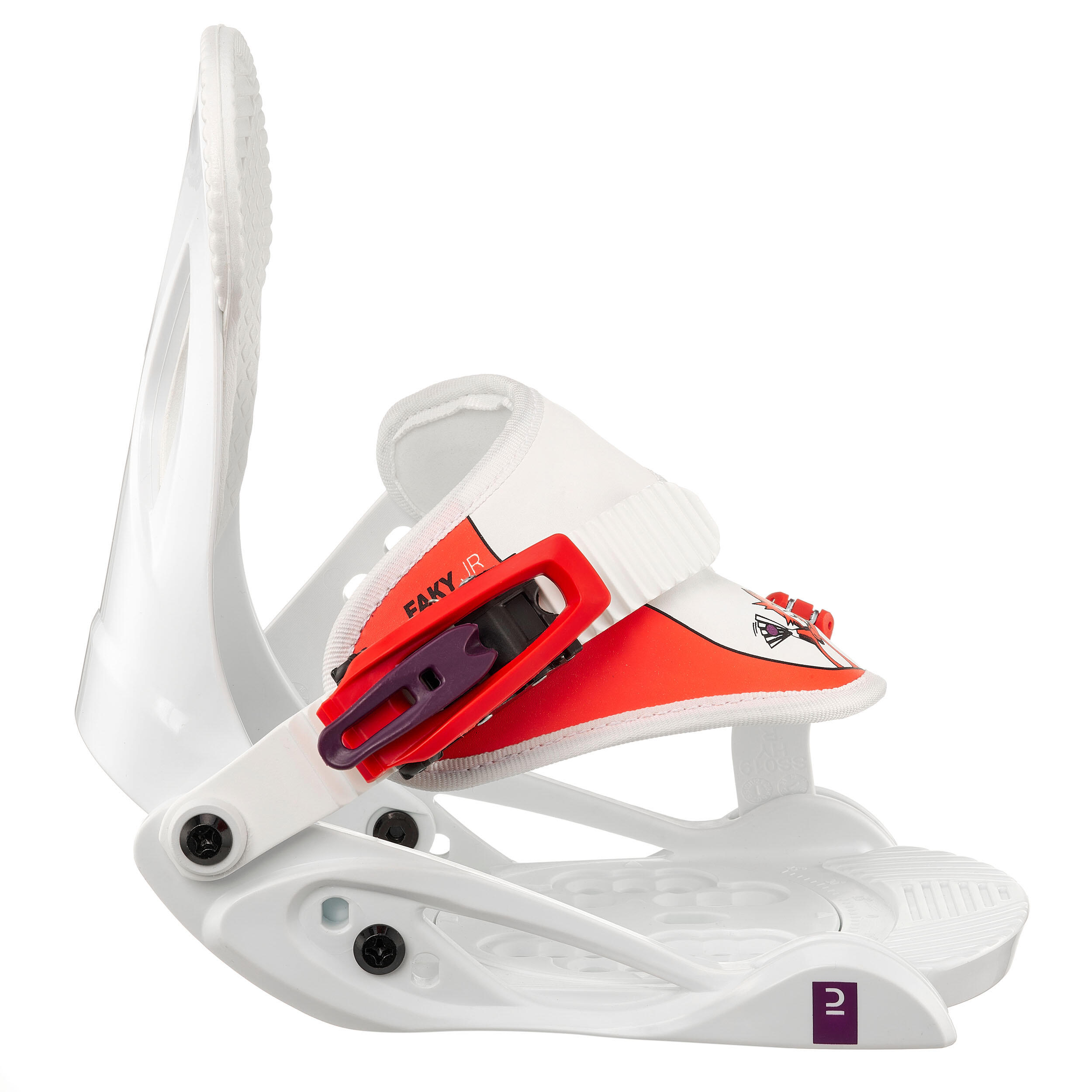 Kids’ Quick Snowboard Bindings  - Faky XS - White and Red 2/9