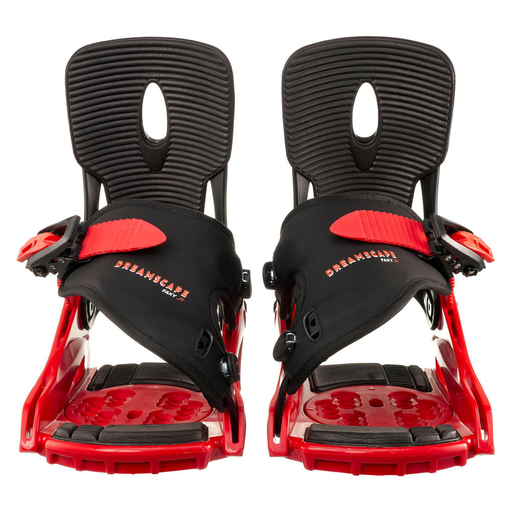 Kids’ Quick Snowboard Bindings  - Faky S - Black and Red