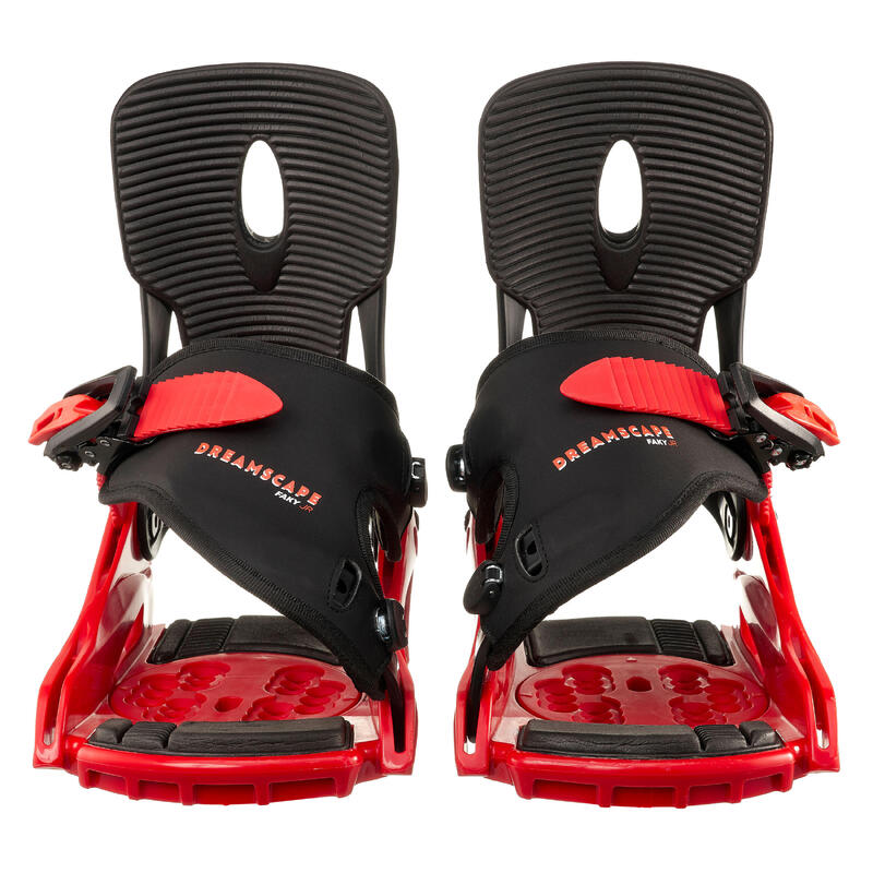 兒童快扣單板滑雪板固定器 S 號－黑色及紅色