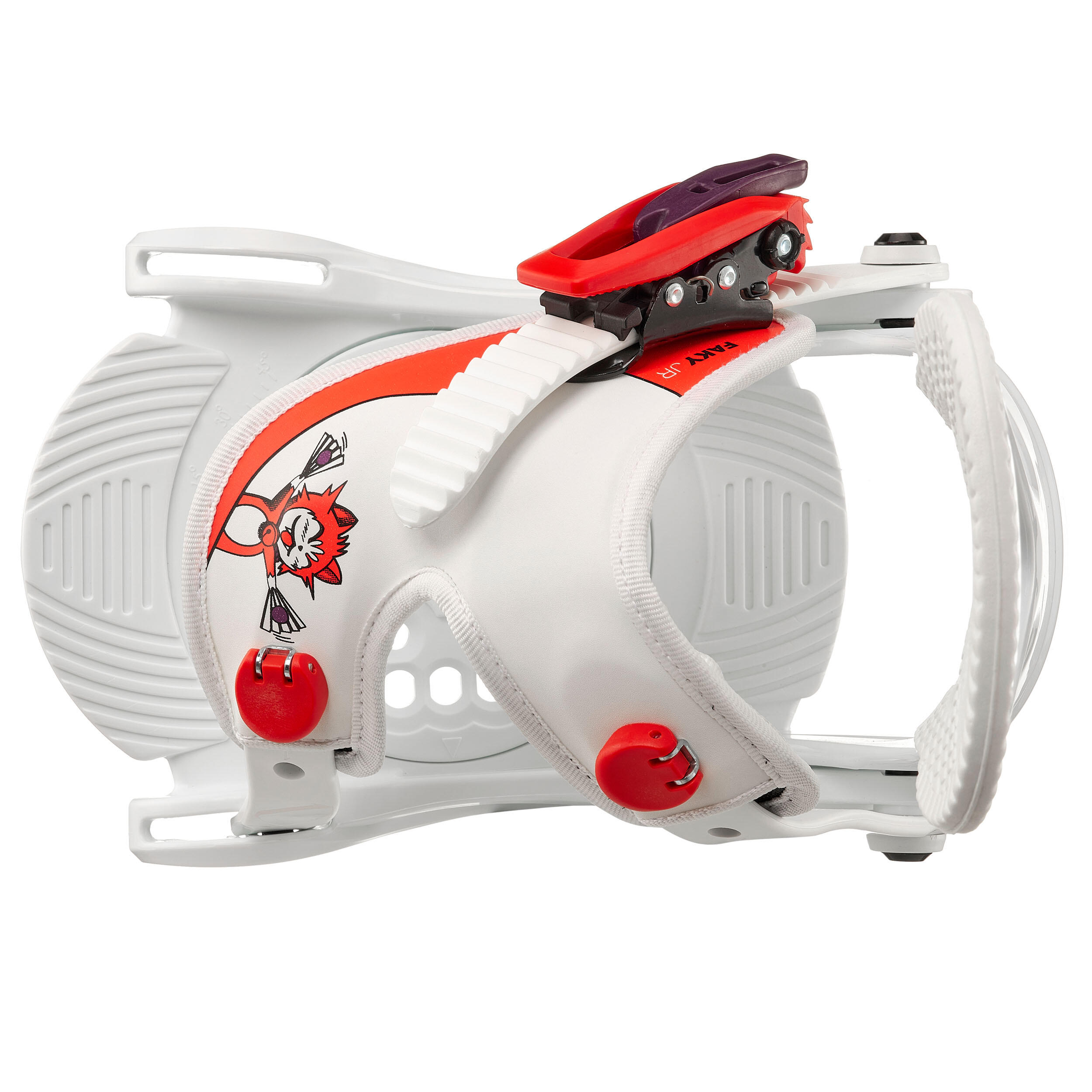Kids’ Snowboard Bindings XS Faky White/Red Snow white, Snow white